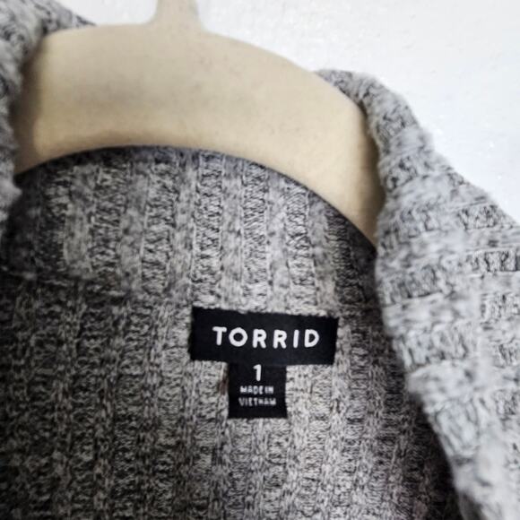 Torrid Sweater Pullover 1/2 Zip Top Collare Neck Gray Women 1X Long Sleeve Shirt - Picture 6 of 8